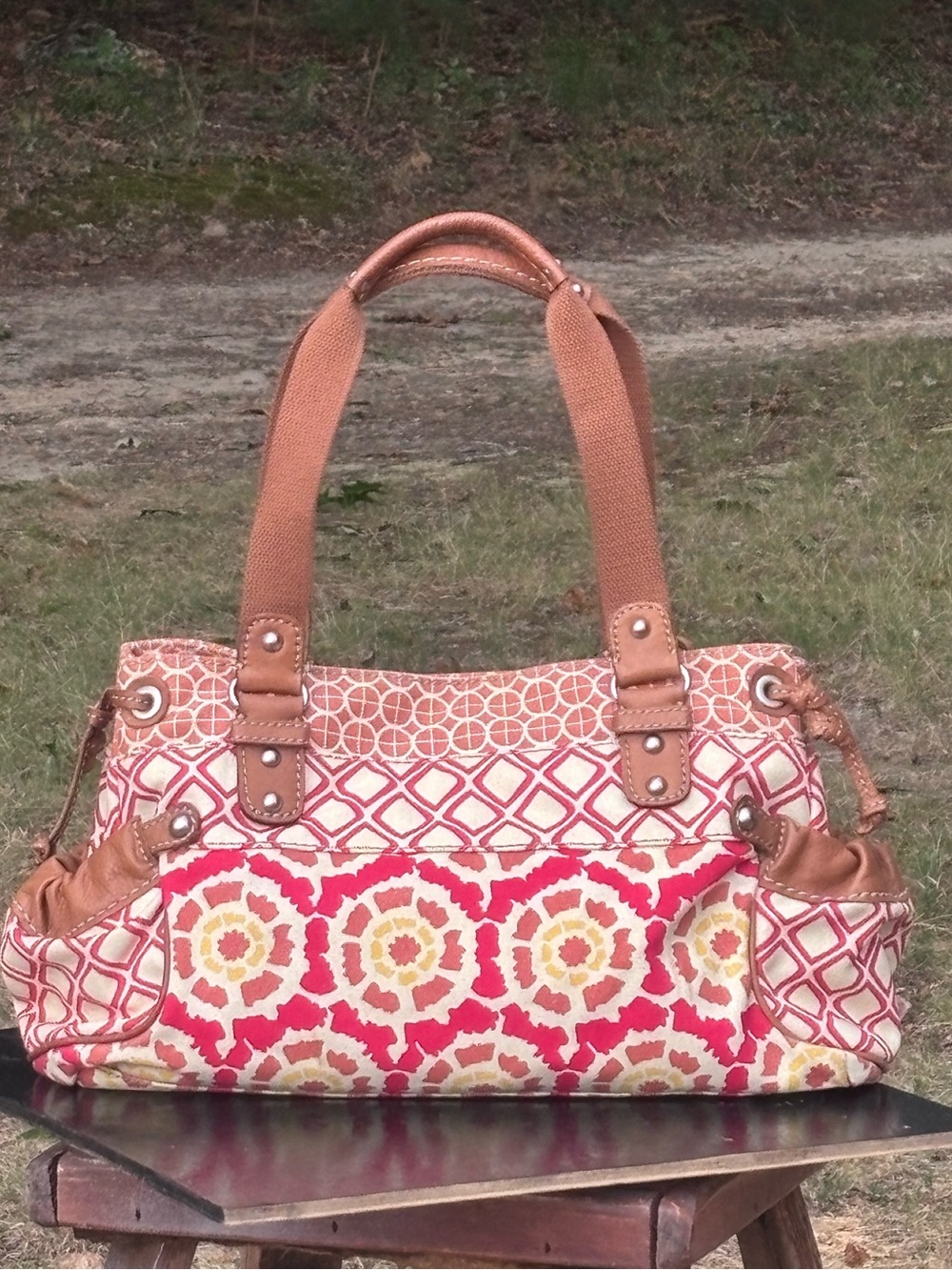Beautiful Fossil Key Signature Satchel Bag!